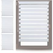 Relaxdays - Store enrouleur, lot de 4, double face, sans perçage, fenêtre porte balcon en tissu 106x156 cm, blanc
