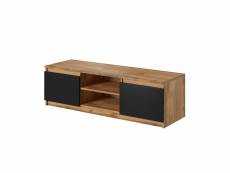 Robin - meuble tv - 120 cm - style industriel - bestmobilier - noir et bois