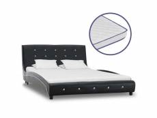 Stylé lits et accessoires collection abuja lit avec matelas à mémoire de forme noir similicuir 120x200 cm