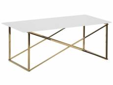 Table basse blanche structure dorée emporia 180050