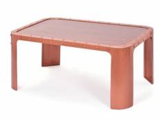Table basse coloris cuivre en métal, 110 x 70 x 45 cm -pegane-