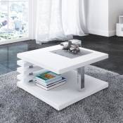 Table basse design - ARIENE - 60x60 cm - blanc mat