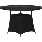 Table de jardin gris 110x74 cm dans Polyrattan avec plancher rond diverses couleurs couleur : Noir