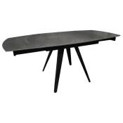 Table extensible ovale 120/180 cm céramique gris et