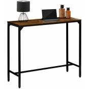 Table haute de bar braga mange-debout comptoir en métal avec plateau en fibres de bois couleur brun rustique - Brun, Noir