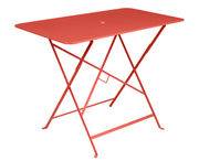 Table pliante Bistro / 97 x 57 cm - 4 personnes - Trou parasol - Fermob rouge en métal