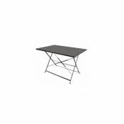 Table rectangulaire de jardin pliable en métal gris anthracite - 110x70x70cm