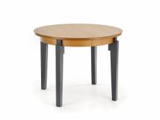 Table ronde extensible plateau style chêne avec pieds