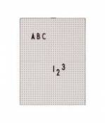 Tableau mémo A4 / L 21 x H 30 cm - Design Letters gris en matière plastique