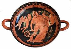 Talos Artifacts Dionyse avec Ariadne et Eros - Réplique du British Museum - Figurine rouge Kylix