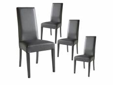 Torino - lot de 4 chaises simili gris et pieds laqués