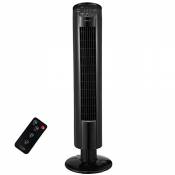 Ventilateur à plancher sans feuilles rotatif à télécommande, ventilateur électrique de tour de ventilateur de ménage, noir (Color : Black)
