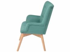 Vidaxl fauteuil avec repose-pied vert tissu 244665
