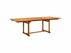 Vidaxl table à dîner de jardin (160-240)x100x75cm bois d'acacia massif