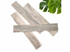 Wallart planches d'aspect bois chêne grange blanc