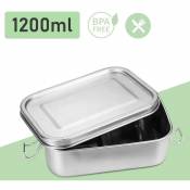 1200 ml boîte à lunch en acier inoxydable boîte à lunch en acier inoxydable boîte à lunch maternelle sans bpa - Argent - Vingo