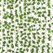 24 Plantes Lierres Artificielles Décoration pour Jardin Balcon Salon Célébration Mariage 2.4m - Vert - Vingo