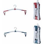 4 Pieces Folding Clothes Hanger(Red,Blue),Portable