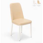 Ahd Amazing Home Design - Chaise de cuisine bar restaurant design en similicuir et métal Baden Light Couleur: Beige