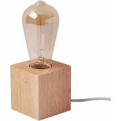 Ampoule Non Incluse)2 pièces petite lampe de table lampe de chevet avec base en bois diamant à côté de la lampe, E27 60W parfait pour chambre à