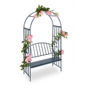 Arche à roses pour jardin avec banc 2 métal en métal