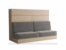 Armoire lit escamotable vertigo sofa taupe canapé gris couchage 160*200 cm 20100994085