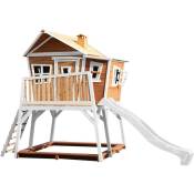 AXI - Max Maison Enfant avec Bac à Sable & Toboggan Blanc Aire de Jeux pour l'extérieur en marron & blanc Maisonnette / Cabane de Jeu en Bois fsc