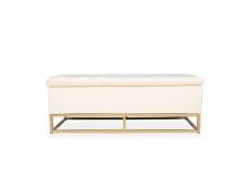 Banquette coffre angele velours beige pieds or