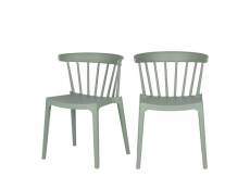 Bliss - lot de 2 chaises d'extérieur contemporaines - couleur - vert 378634-J