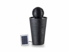 Blumfeldt liquitorre fontaine solaire de jardin avec éclairage led - pompe 200 l/h - 2w - poly résine noir