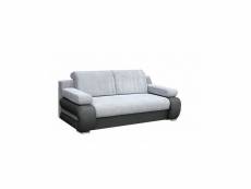 Canapé en lit convertible avec coffre de rangement relax 3 places - tissu et simili cuir - york (gris) MB00290