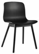 Chaise About a chair AAC12 / Plastique & pieds bois - Hay noir en plastique