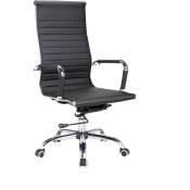 Chaise de bureau en simili-cuir noir, avec soutien