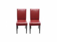 Chaise de salle à manger lot de 2 santorini rouge