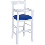 Chaise haute en bois blanc avec assise rembourrée