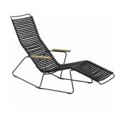 Chaise lounge modulable en métal et plastique noir CLICK - Houe