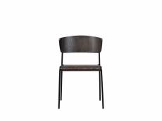 Ciro - lot de 2 chaises en bois et métal - couleur - bois foncé