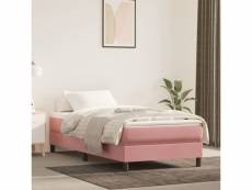 Clicnbuy - lits & cadres de lit - sommier à ressorts de lit rose 90x200 cm velours