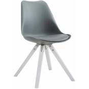 CLP - Chaise moderne avec des pattes blanches carrées et assise dans différentes couleurs comme colore : Gris