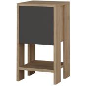 Concept-usine - Table de chevet bois et gris avec rangement