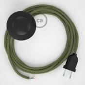 Cordon pour lampadaire, câble RD72 ZigZag Vert Thym 3 m. Choisissez la couleur de la fiche et de l'interrupteur! | Noir