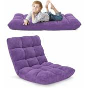Costway - Canapé Paresseux Tatami Pliable Chaise de Plancher Coussin de Chaise de Lit Siège de Sol pour Maison, Bureau 105 x 57 x 15 cm (Violet)