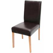 Décoshop26 - Chaise de salle à manger cuisine en cuir marron pieds en bois clair style moderne