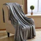 Einfeben - Couverture câline, couverture polaire, couverture moelleuse, chaude, super douce, 150 x 200 cm - Gris