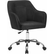 Fauteuil de bureau, Chaise pivotante confortable, Siège ergonomique, réglable en hauteur, charge 120 kg, cadre en acier, tissu imitation lin, pour