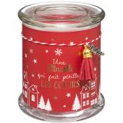 Fééric Lights And Christmas - Bougie Parfumée Pot en verre imprimé avec Déco 265 g - Feeric Christmas - Rouge