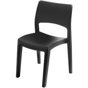 Frankystar - Klik/Klak - Chaise de jardin en résine. Chaises à manger, fauteuils d'extérieur couleur gris anthracite