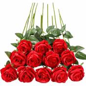 Groofoo - Fleurs artificielles Lot de 12 Roses Artificielles,Deco
