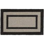 Helloshop26 - Paillasson tapis de sol porte d'entrée essuie-pieds long fibres de coco tapis gris - Gris