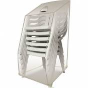 Housse chaises empilables - 66 x 66 x 110 cm - gris mastic
